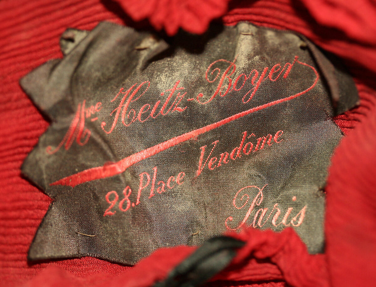 Bonnet, silk, glass, French
