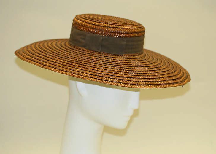 Hat, straw, probably American 