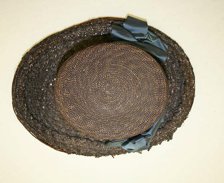 Hat, straw, silk, American