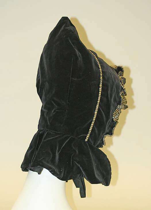 Hood, silk, probably American