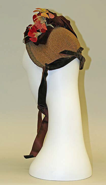 Hat, straw, silk, American