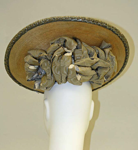 Hat, straw, silk, American