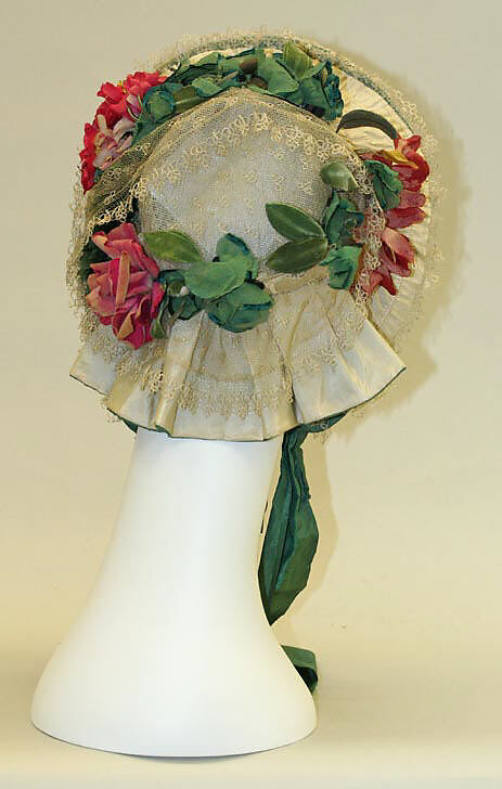 Bonnet, silk, American or European