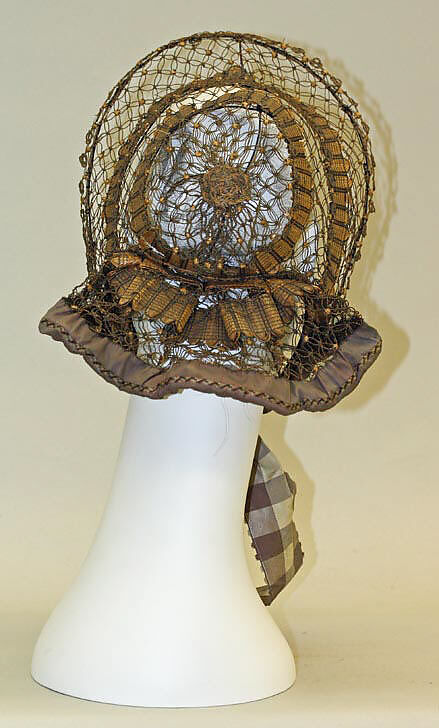 Bonnet, straw, horsehair, American or European