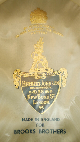 Fedora, Brooks Brothers (American, founded 1818), wool, British