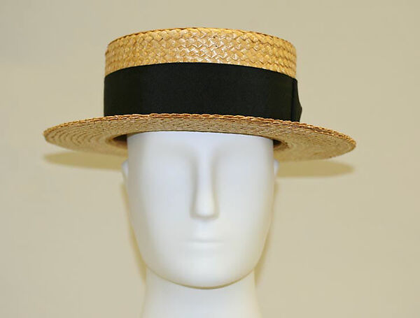 Boater, Brooks Brothers (American, founded 1818), straw, American 