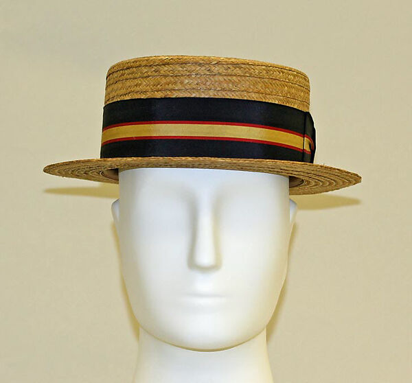 Boater, Saks Fifth Avenue (American, founded 1924), straw, rayon, American 