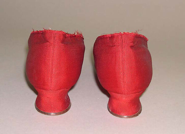 Evening slippers, silk, leather, probably American