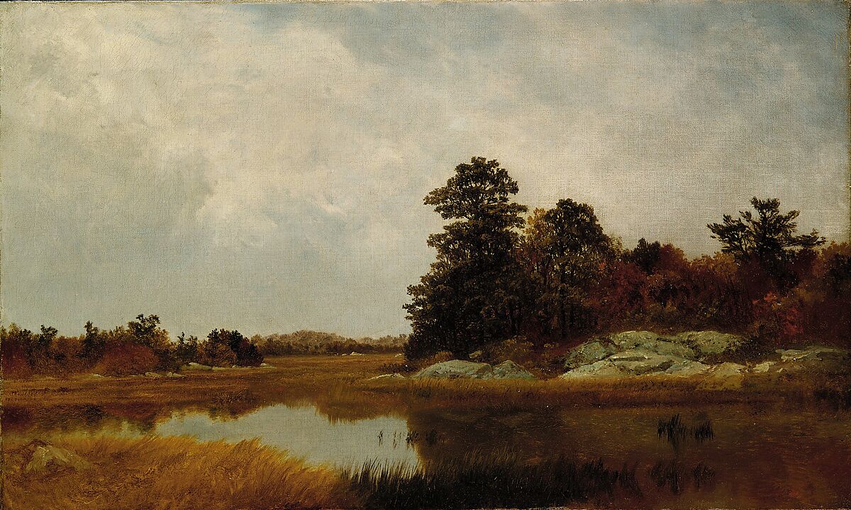 October in the Marshes, John Frederick Kensett (American, Cheshire, Connecticut 1816–1872 New York), Oil on canvas, American 