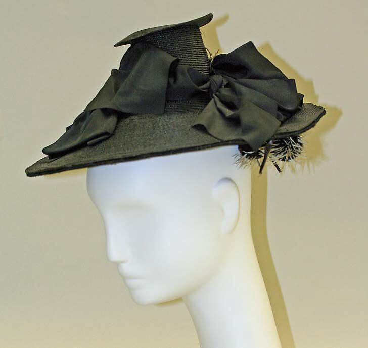 Hat, straw, silk, American 