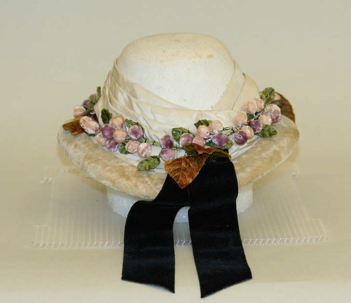 Promenade hat, wool, silk, American