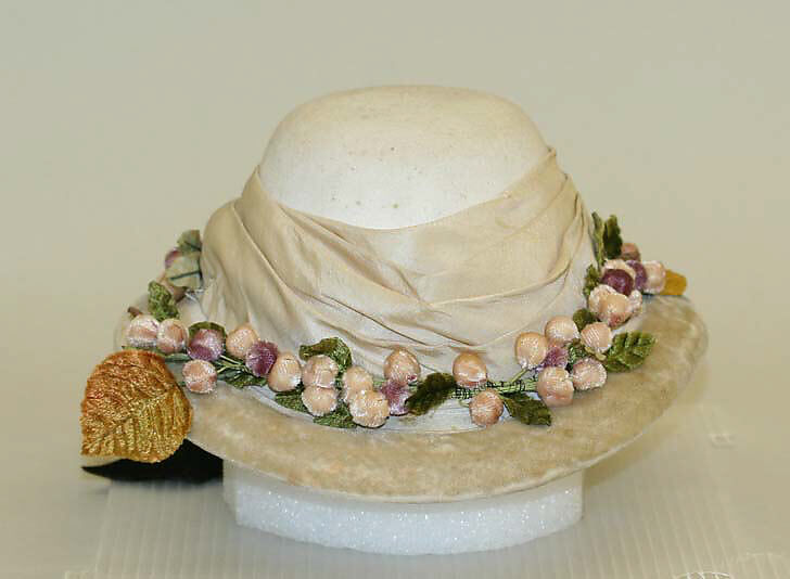 Promenade hat, wool, silk, American 