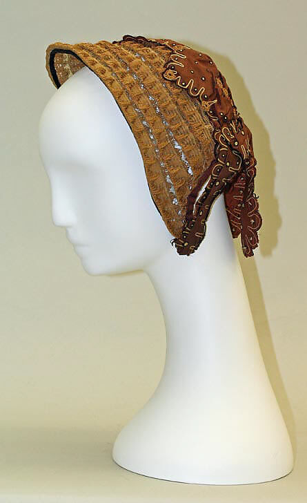 Promenade bonnet, straw, silk, American 