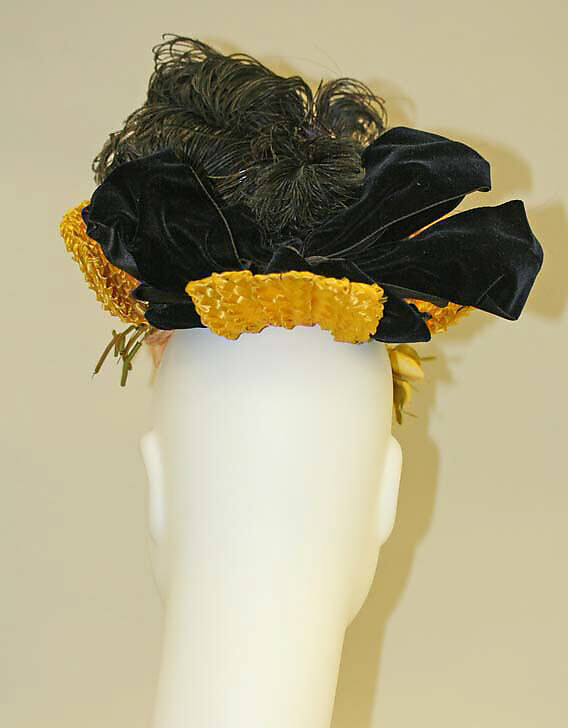 Hat, straw, silk, wire, French