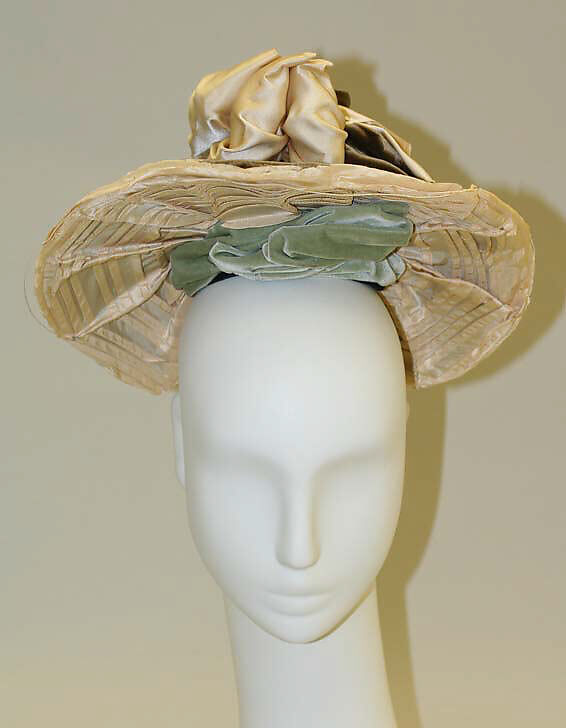 Hat, silk, cotton, metal, American 