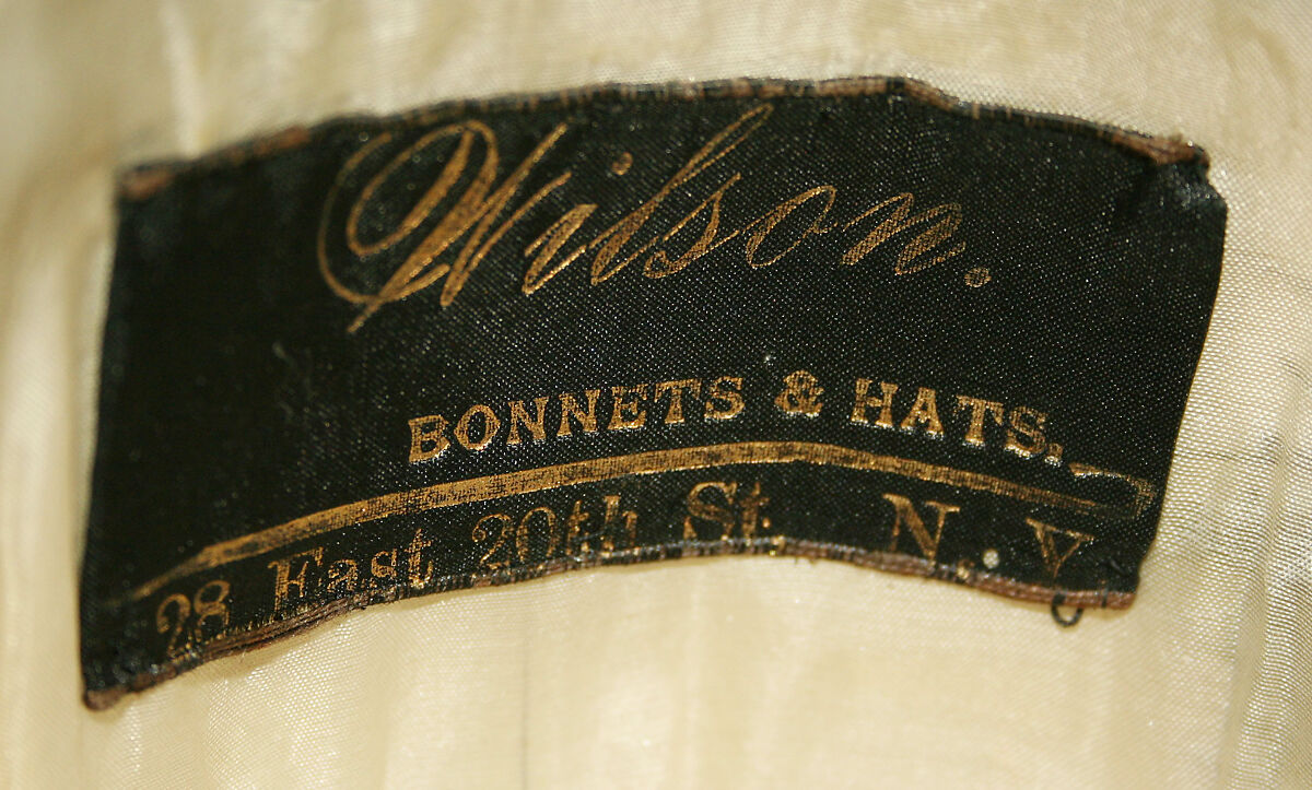 Hat, silk, cotton, metal, American