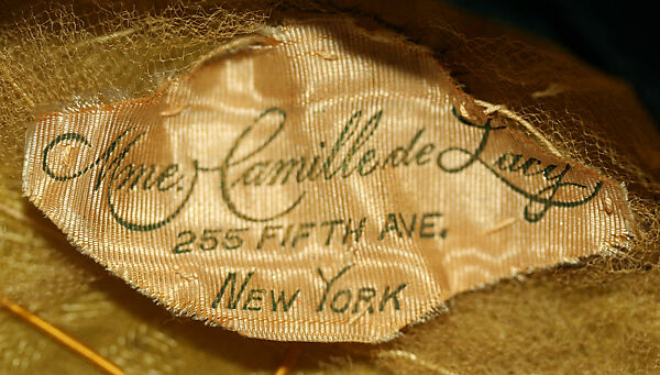 Toque, horsehair, cotton, ostrich plumes, American