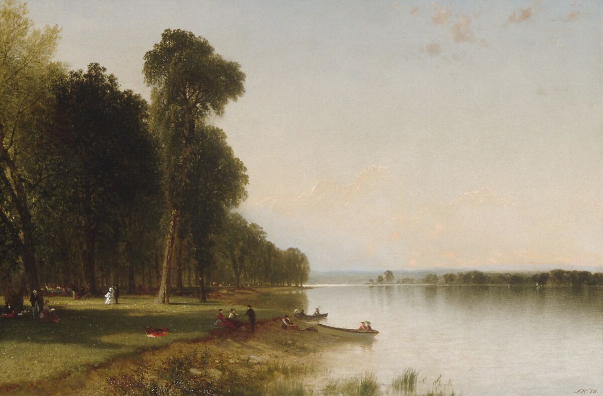 Summer Day on Conesus Lake, John Frederick Kensett (American, Cheshire, Connecticut 1816–1872 New York), Oil on canvas, American 
