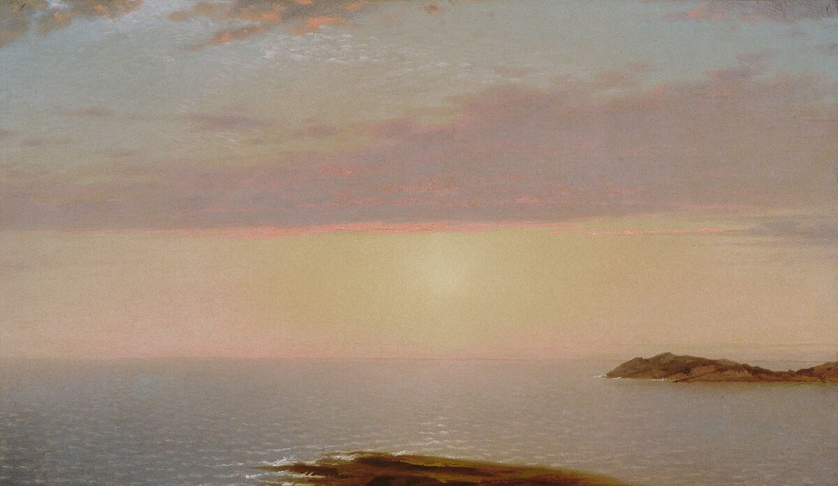 Sunset, John Frederick Kensett (American, Cheshire, Connecticut 1816–1872 New York), Oil on canvas, American 