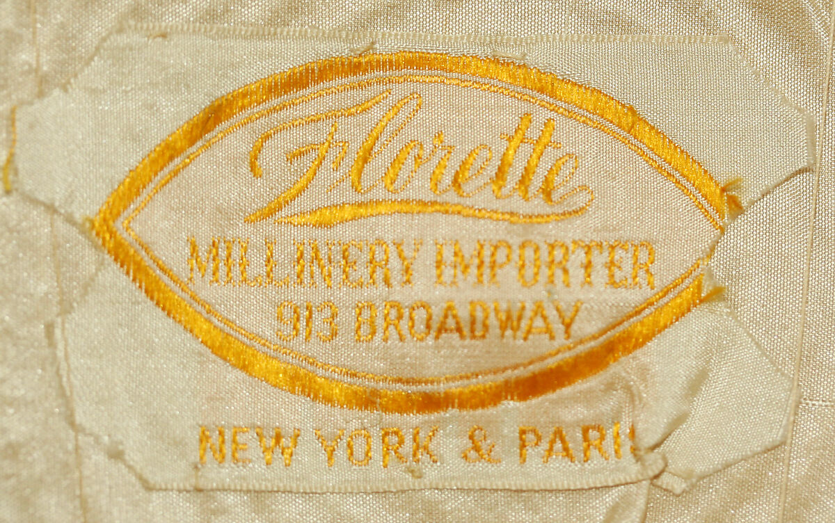 Hat, straw, silk, feathers, American