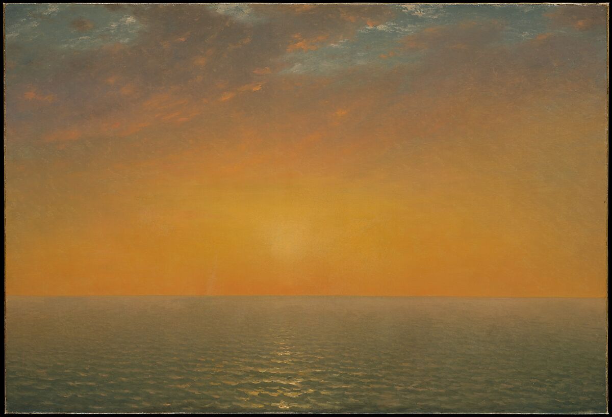 Sunset on the Sea, John Frederick Kensett (American, Cheshire, Connecticut 1816–1872 New York), Oil on canvas, American 