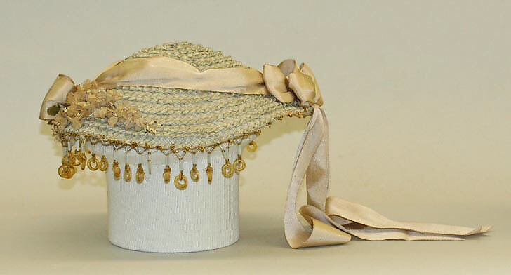 Hat, straw, silk, American 