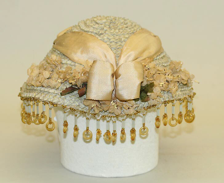 Hat, straw, silk, American