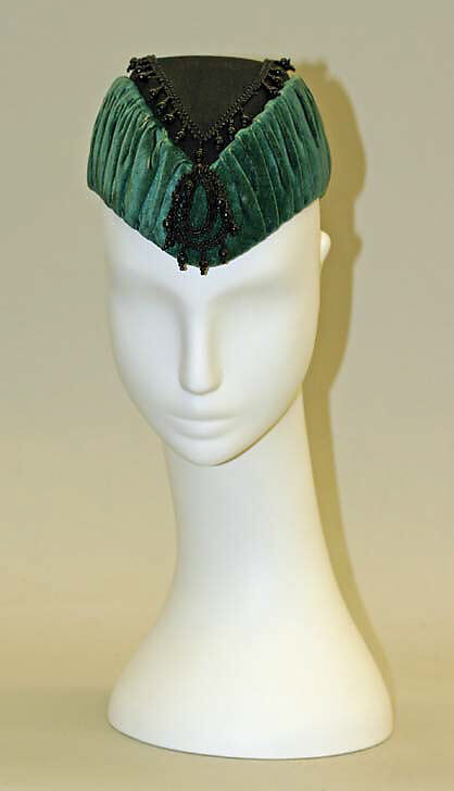 Hat, silk, wool, probably French