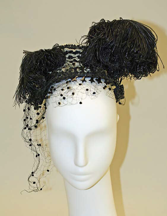 Evening hat, [no medium available], American 