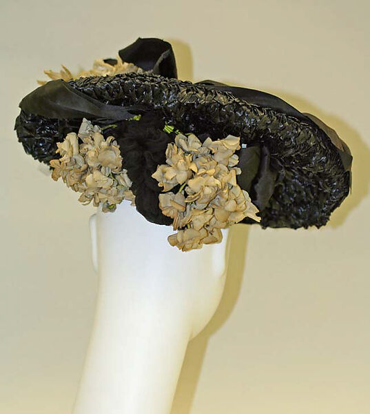 Hat, straw, silk, American