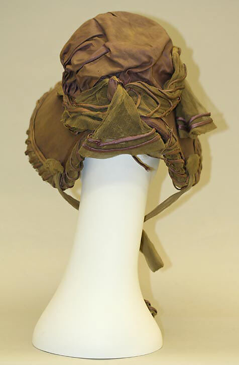 Bonnet, silk, probably Italian