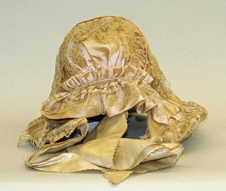 Poke bonnet, silk, American or European