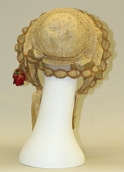 Poke bonnet, silk, American or European