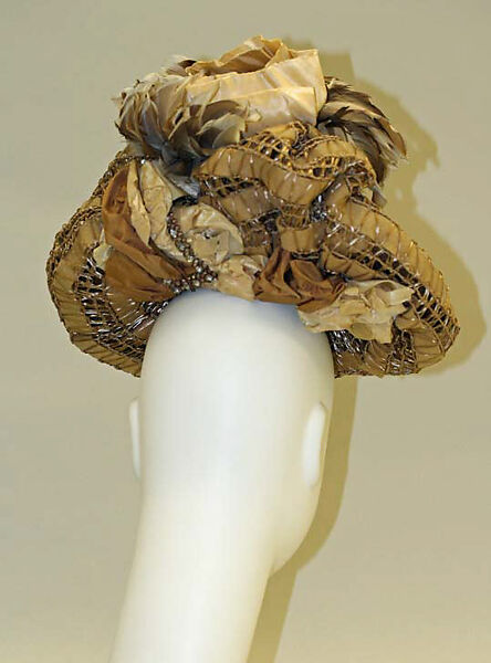 Hat, wool, silk, feathers, American