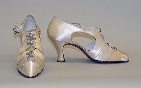 Evening shoes, Bob, Inc., N.Y. (American), silk, leather, metal, glass, American 