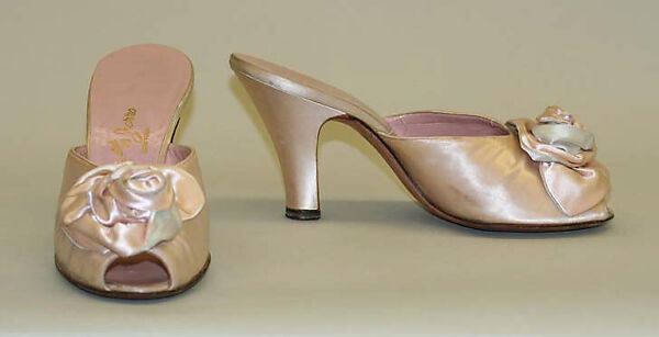 Mules, Bonwit Teller &amp; Co. (American, founded 1907), synthetic fiber, leather, American 