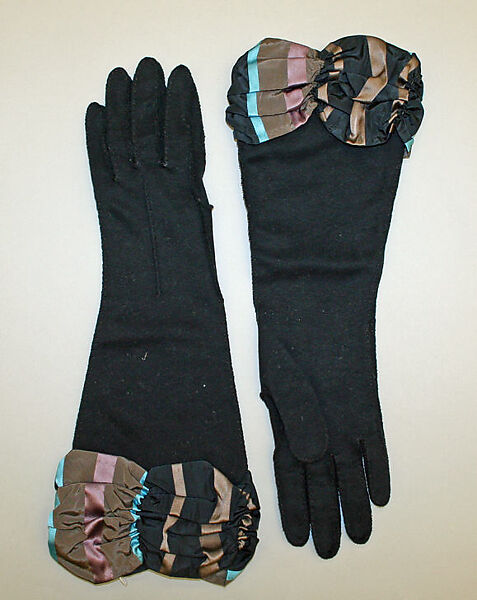 Accessory set, Dominick LaValle, suede, silk, American