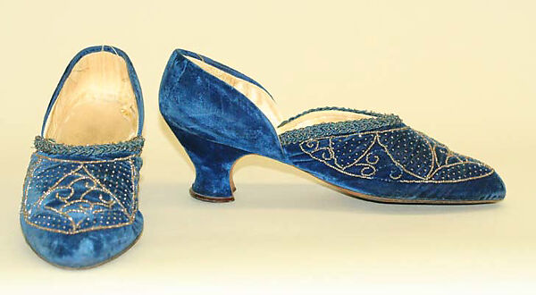 Shoes, Hellstern and Sons (French), silk, metal, leather, French 