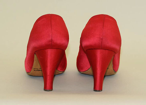 Evening shoes, Massaro (French, founded 1894), silk, leather, French