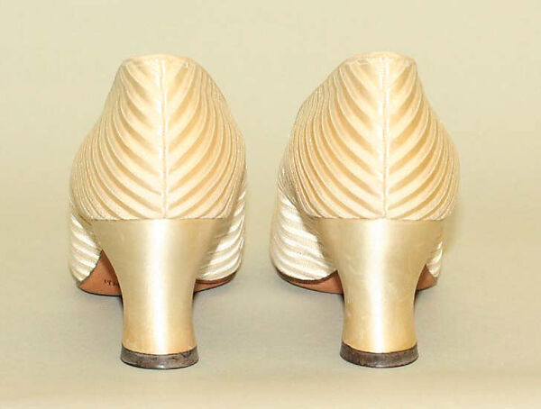 Evening shoes, Nancy Haggerty (American), silk, leather, American