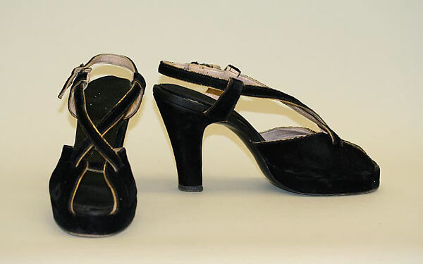 Evening sandals, Saks Fifth Avenue (American, founded 1924), leather, silk, synthetic, American 