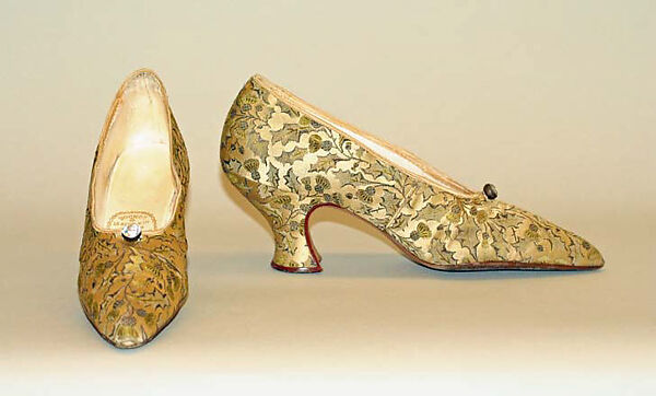 Evening shoes, Hook, Knowles &amp; Co. (British), silk, glass, British 