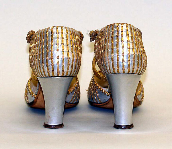 Evening shoes, leather, wood, French