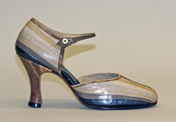 Sandals, Morris Wolock &amp; Co., leather, reptile, pearl, American 