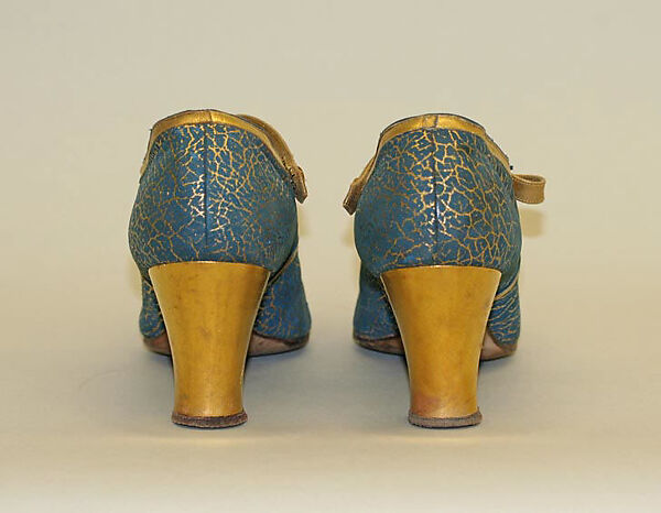 Evening shoes, leather, probably American