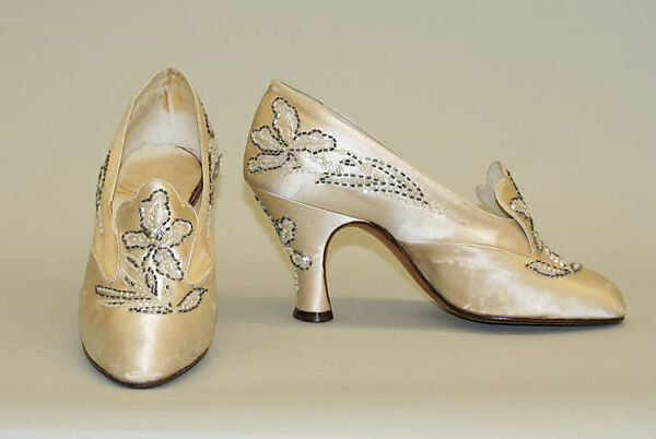 Wedding shoes, André Perugia (French, 1893–1977), silk, leather, French 