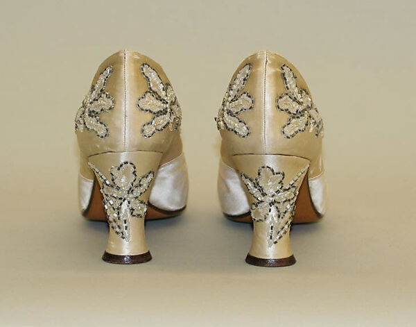 Wedding shoes, André Perugia (French, 1893–1977), silk, leather, French