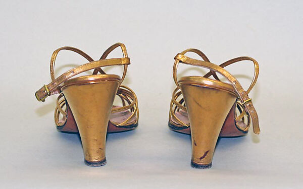 Evening sandals, leather, American