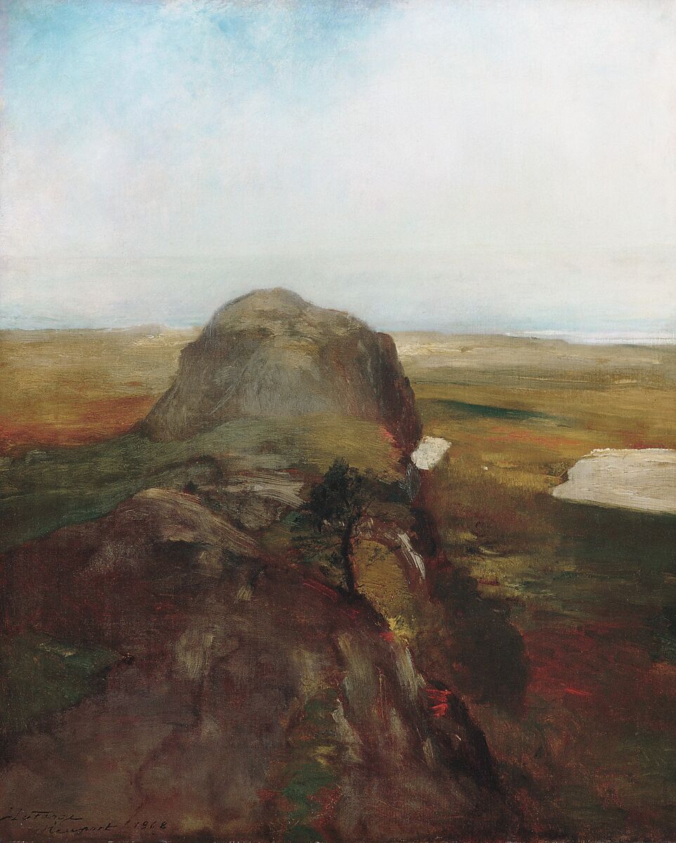 Autumn Study, View over Hanging Rock, Newport, R.I., John La Farge (American, New York 1835–1910 Providence, Rhode Island), Oil on canvas, American 