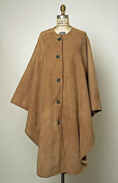 Cape, Hermès (French, founded 1837), sheepskin, French 